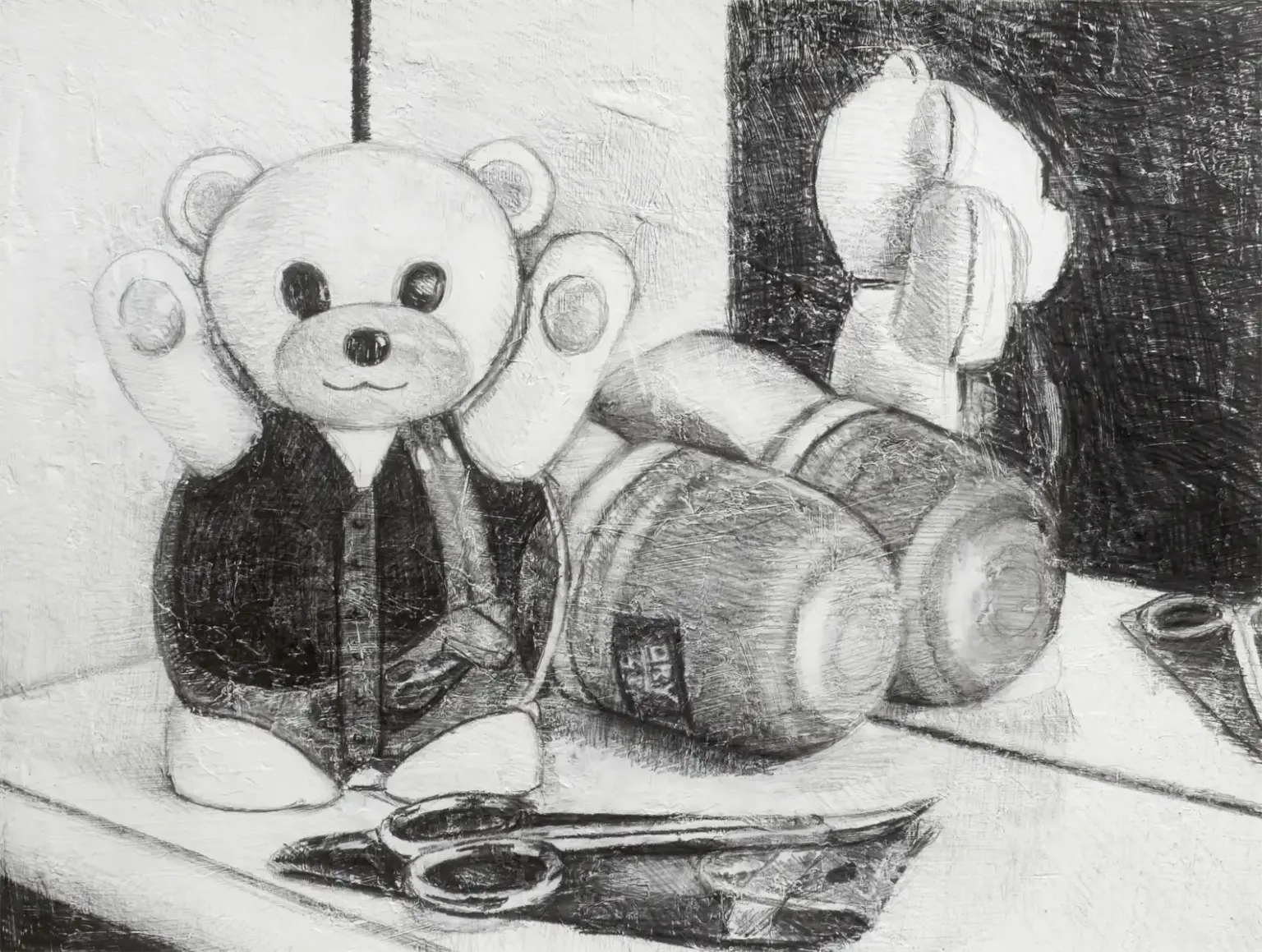 Disegno intitolato "Altolà al sudore, ma il sudore proseguì".